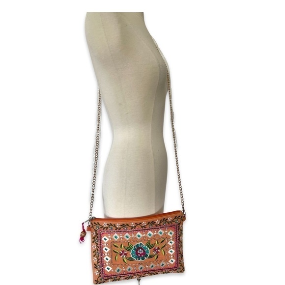 Handbags - America and beyond crossbody boho embroidered bag clutch